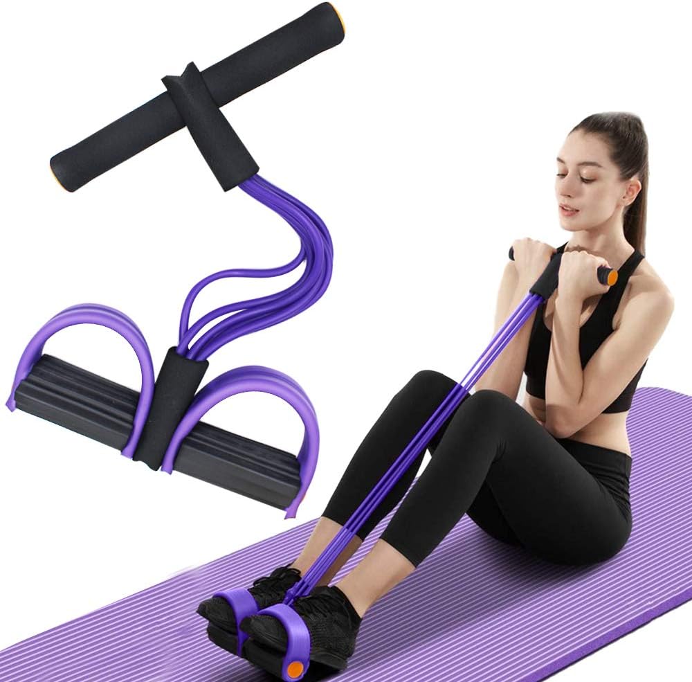 Cuerda de tensión multifunción, banda de resistencia del tirador del pedal de yoga elástico de 6 tubos, equipo de fitness de cuerda de tensión de látex natural, para el entrenamiento de adelgazamiento de estiramiento del abdomen / cintura / brazo / pierna
