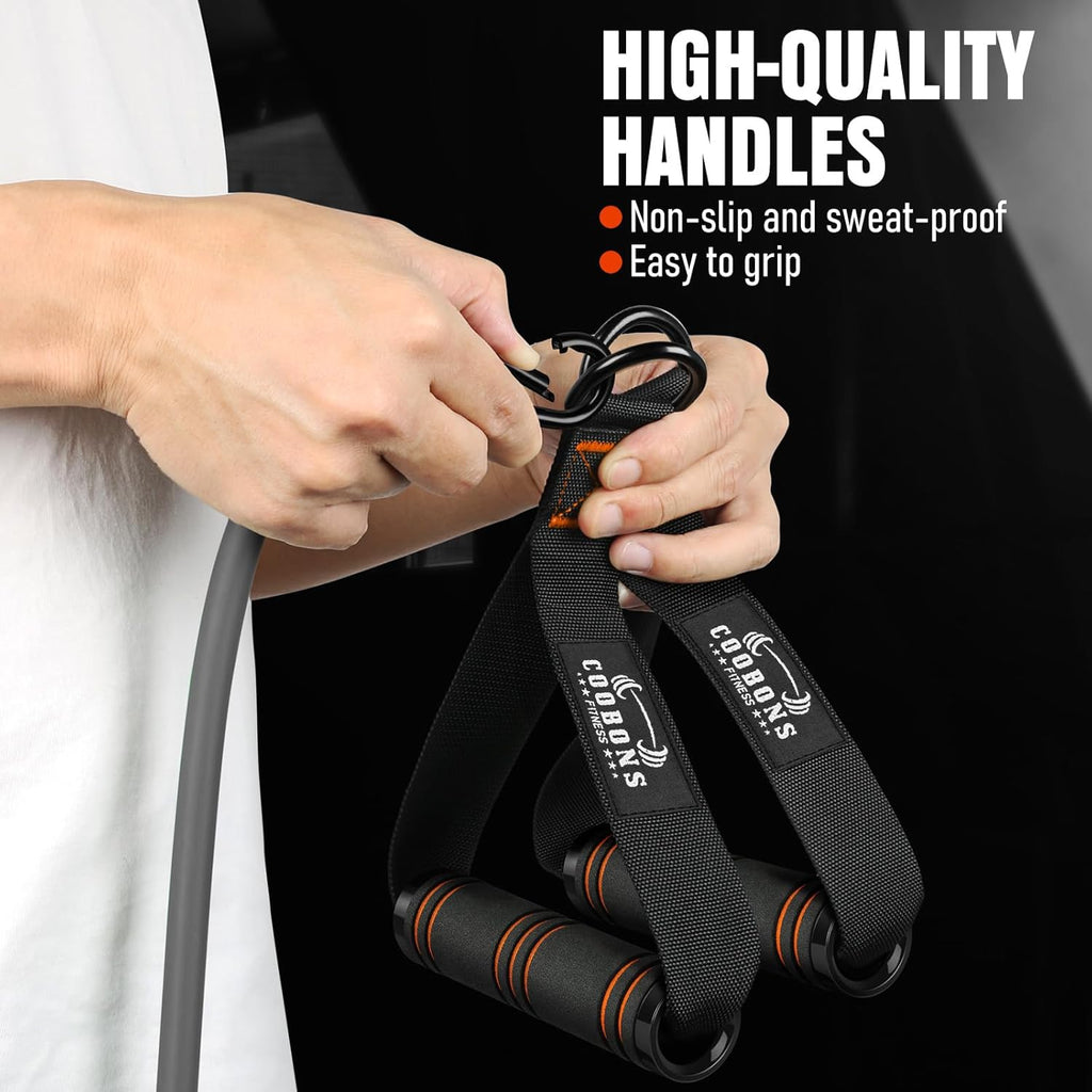 Cintas de resistencia con manijas, Cintas de ejercicio de 175 libras para entrenar, Cintas de fitness, Cintas de entrenamiento con anclaje de puerta y correas de tobillo, Fisioterapia, Yoga, Entrenamiento de fuerza Equipo de gimnasio en casa