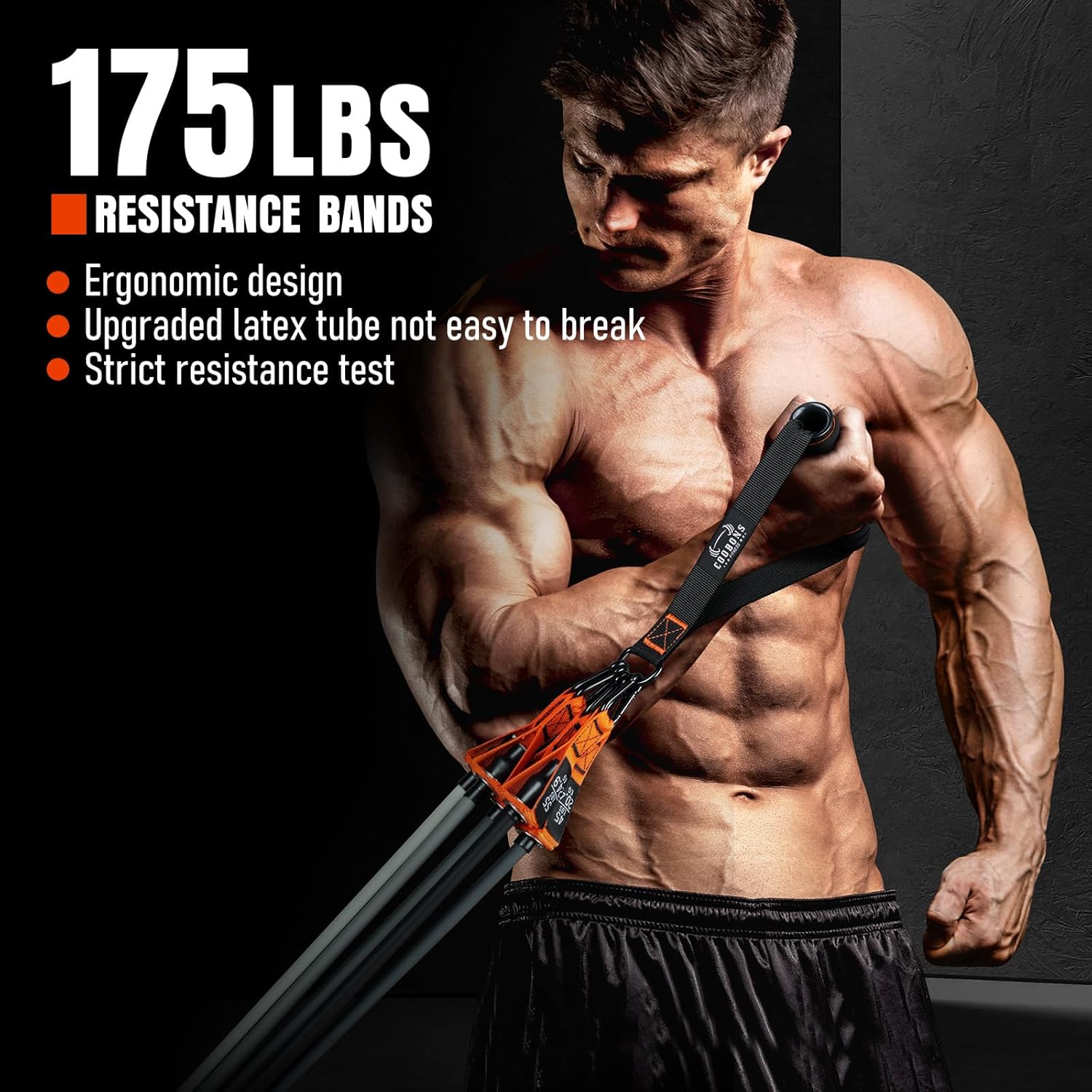 Cintas de resistencia con manijas, Cintas de ejercicio de 175 libras para entrenar, Cintas de fitness, Cintas de entrenamiento con anclaje de puerta y correas de tobillo, Fisioterapia, Yoga, Entrenamiento de fuerza Equipo de gimnasio en casa