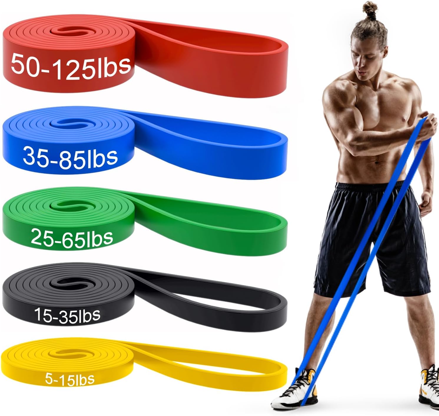 Pull Up Bands, Bandas de resistencia, Pull Up Assistance Bands Set para hombres y mujeres, Bandas de ejercicio para entrenar, Estiramiento corporal, Fisioterapia, Entrenamiento muscular