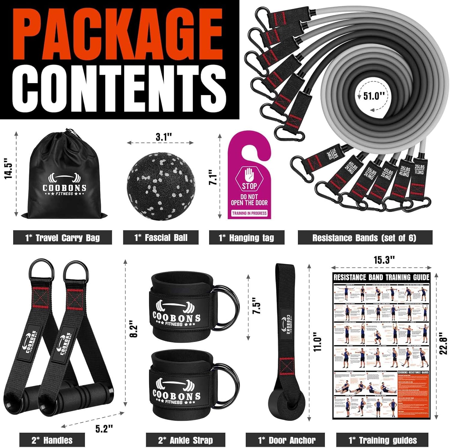 Bandas de resistencia pesadas para el entrenamiento, Bandas de ejercicio de 300LBS con manijas, Bandas de entrenamiento para hombres, Equipo de gimnasio en el hogar, Equipo de entrenamiento muscular, Equipo de entrenamiento de peso, Yoga